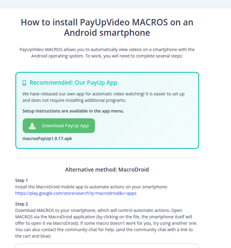 PayUp.video video ads in action